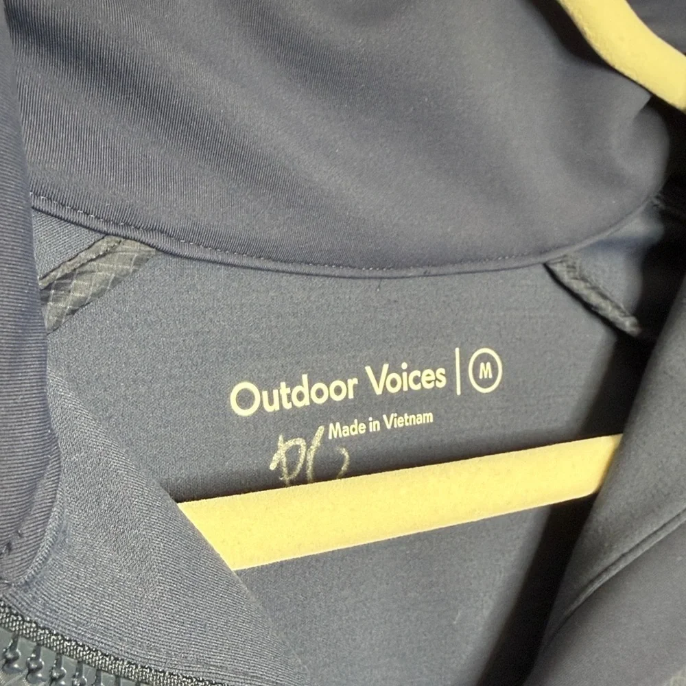 Outdoor Voices True Navy FrostKnit Hoodie Quarter Zip Jacket Windbreaker M